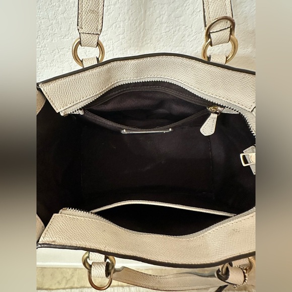 Coach Mini Crosby CrossgrainCarryall Crossbody Bag Cream Color - Picture 9 of 16